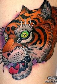 为喜欢纹身的朋友推荐一款老虎纹身图案
