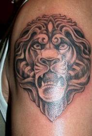 Большой черный львиная голова татуировки