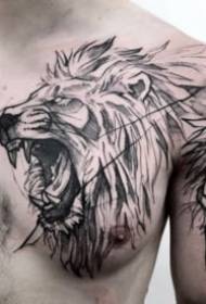 kutawala sana kijivu simba simba tattoo muundo