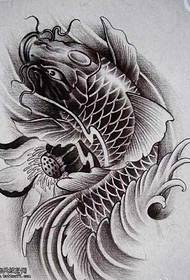 원고 연꽃 오징어 문신 패턴