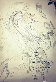 snygg vacker bläckfisk lotus tatuering manuskript bild uppskattning Bild