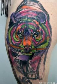 an alternative Color tiger tattoo pattern