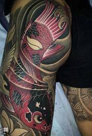 ფეხი წითელი squid tattoo ნიმუში