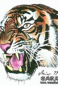 Pattern di tatuaggi di tigre: Colore di tettu di tatuu di tettu di u culore Stampa di tatuaggi