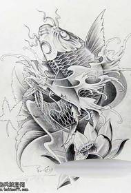 經典美麗的黑白魷魚紋身圖案