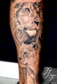 fótbrúnar Ferrero Lion og Lioness húðflúrmyndir