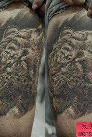 picior realist model de tatuaj clasic cap de tigru