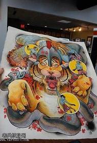 El yazması Tiger Tattoo Pattern