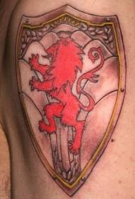 рамо цвят лъв стомана щит снимка татуировка
