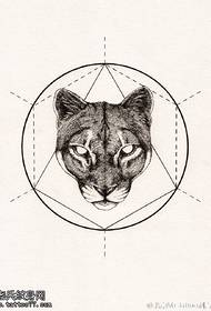 modeli tatuazh i dorëshkrimeve klasike të tigërve gjeometri