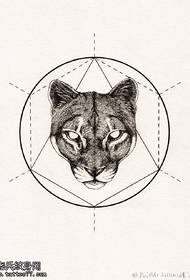 classic geometry tiger manuscript tattoo pattern