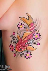 derék gyönyörű szép tintahal tetoválás minta