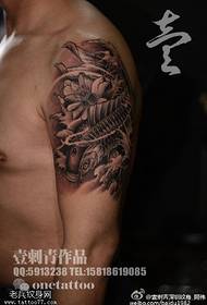 shoulder koi lotus tattoo pattern