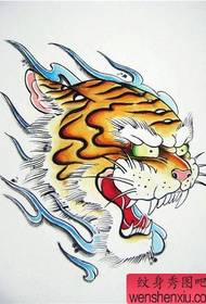 Tattoo show bar recommended a tiger tattoo manuscript pattern