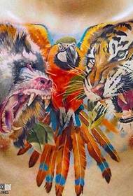brjóstmynd Tiger húðflúrmynstur