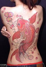 modello di tatuaggio completo di calamari rossi