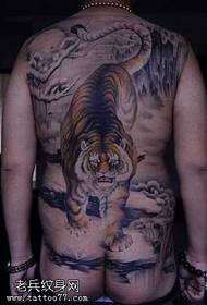 E hoʻihoʻi i lalo o kahi hiʻohiʻona tattoo tiger down