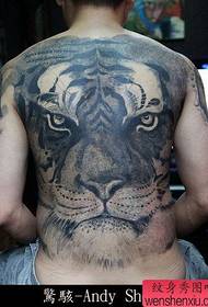 male male super back back tiger head tattoo pattern