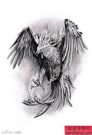 legal manuscrito de tatuagem de águia preto e branco clássico
