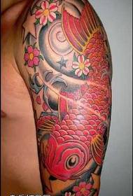 arm red squid tattoo pattern