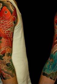 arm red squid tattoo pattern