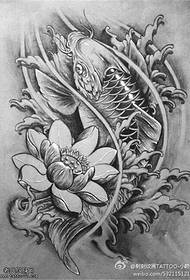 foto tatuaggio bozza linea loto calamari