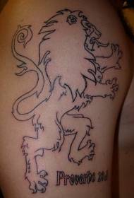 Schëller einfache Lion mat englesche Tattoo Muster