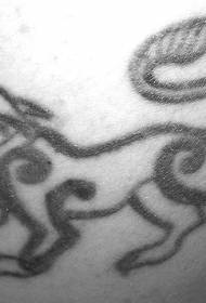 modello tatuaggio leone linea nera