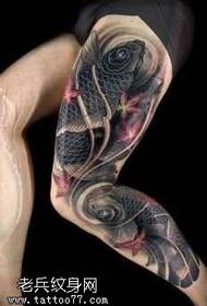 სრული ფეხის squid tattoo ნიმუში