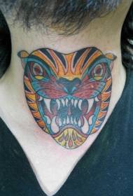 Neck Cartoon Tiger Head -tatuointikuvio