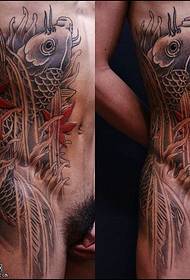 бүйірлі қымыздық татуировкасы үлгісі 130889-бұзаулық классикалық толқындық кои-тату-сурет