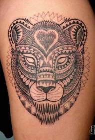 Tribal Lion Head Tattoo Pattern