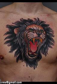 bryst blod løve tatoveringsmønster