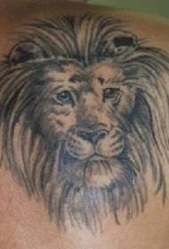 Shoulder lion black gray tattoo pattern