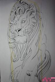 szobor stílusú oroszlán tetoválás kéziratos kép