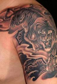 Tiger Tattoo Pattern: Arm Down Mountain Tiger Tattoo Pattern