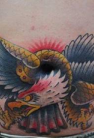 padrão de tatuagem de águia pintada de barriga