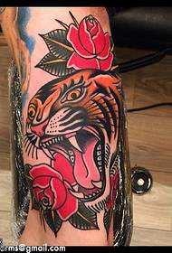 kalf tierroos tatoeëringpatroon 129314 - Xiong Meng se Tiger Tattoo Patroon