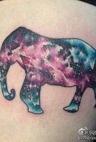 Beautifully beautiful colored starry elephant tattoo pattern