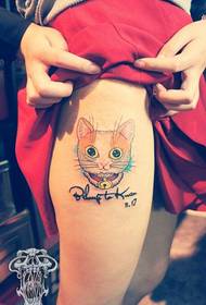 roztomilý roztomilý kočka tetování vzor 132505 - noha Klasický vzor pro tetování zebra