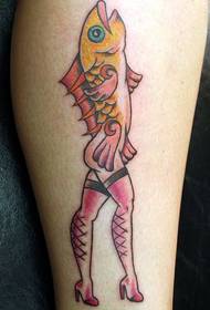 color fish head tattoo picture