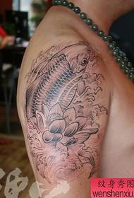 arm fine looking squid lotus tattoo pattern