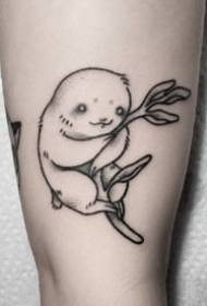 uhakika mwiba majivu nyeusi Seti ya miundo ndogo ya tattoo ya mnyama muundo 9 shuka