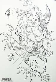 Rukopis tetování Buddha kapra sdílený nejlepším muzeem tetování