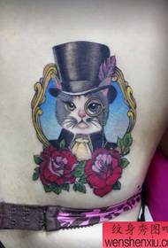 beauty back alternative cat tattoo pattern