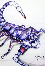 gut aussehende Blue Scorpion Tattoo Manuskript Bild