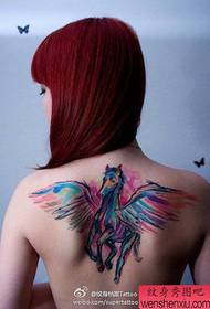 mergina atgal populiarus gražus spalvų Tianma tatuiruotė modelis