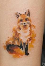 26 koloro vulpo tatuaje simpla linio tatuado akvarelo malgranda besta tatuaje mastro