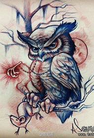Популярная рукопись татуировки совы