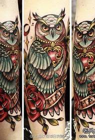 нога популярний крутий сова татуювання візерунок